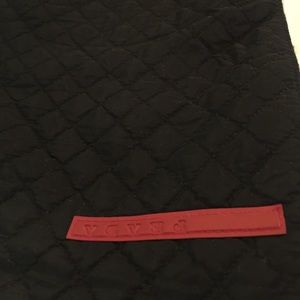 Black, quilted PRADA scarf, made in Italy